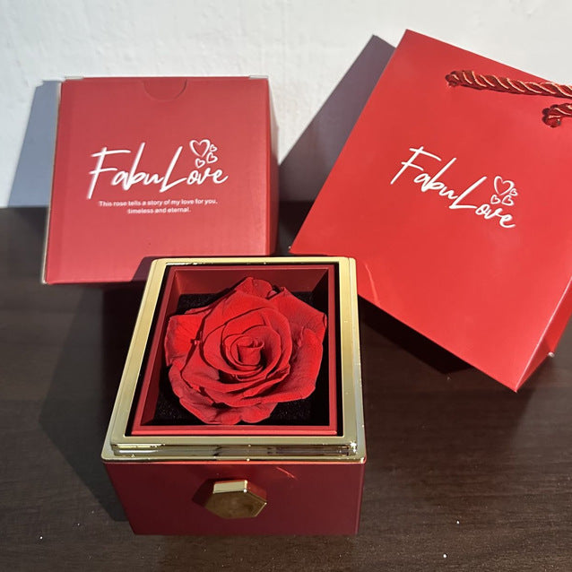 Rose Rotating Jewelry Box Necklace
