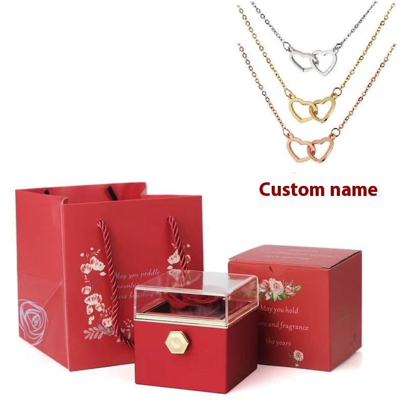 Rose Rotating Jewelry Box Necklace