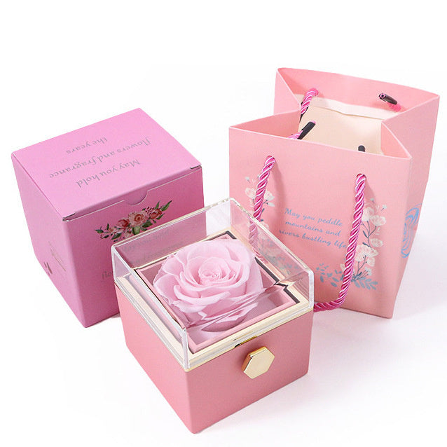Rose Rotating Jewelry Box Necklace