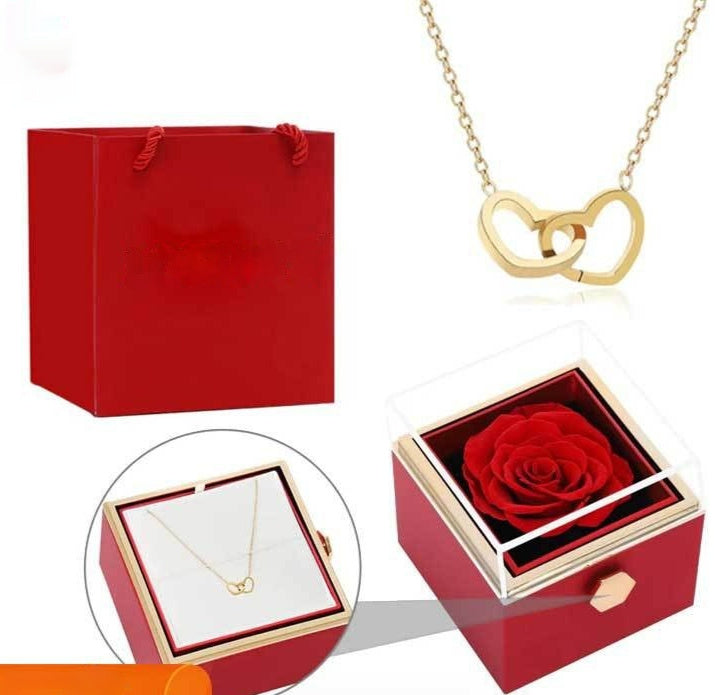 Rose Rotating Jewelry Box Necklace